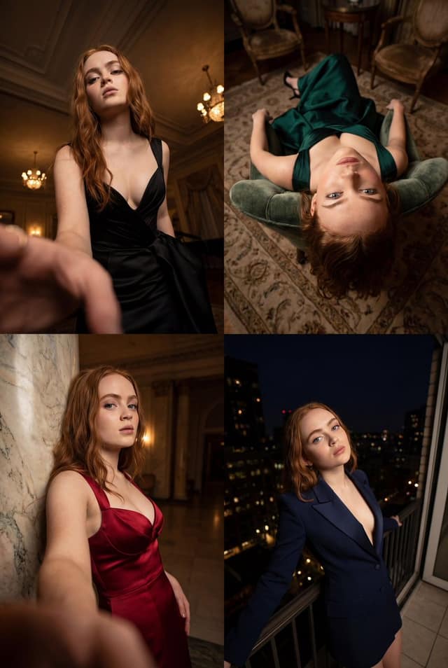 广角奢华晚礼服女神：电影级时尚大片