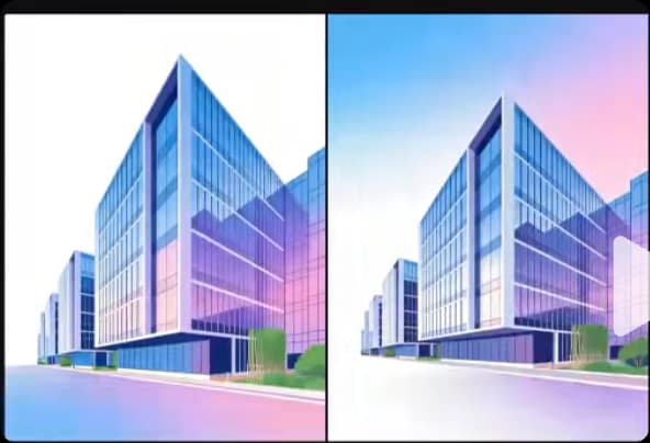 扁平抽象建筑