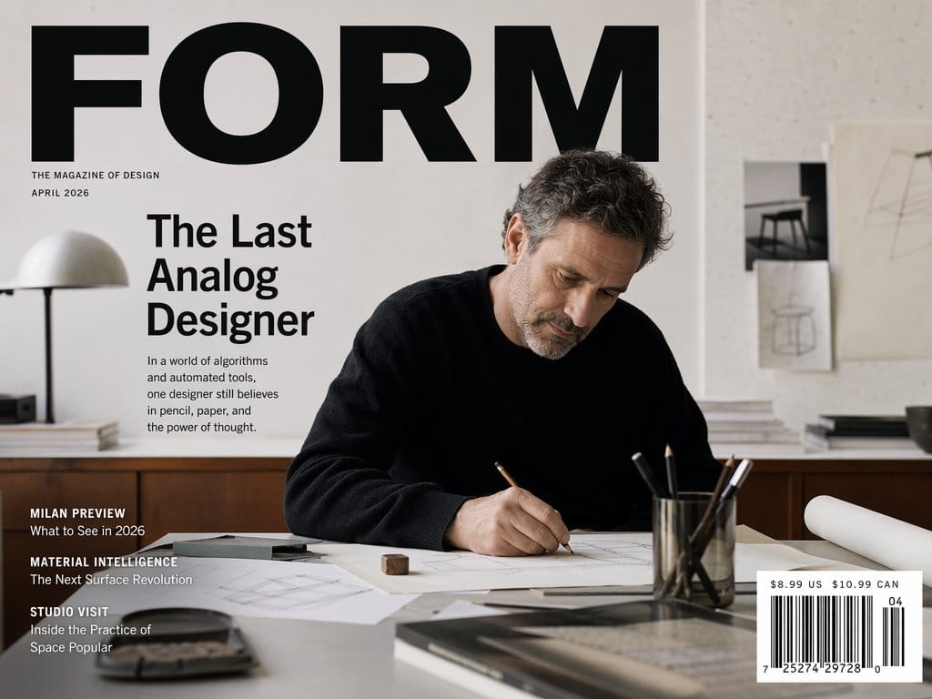 Fictional Design Magazine Cover Generator | High-end Editorial Photography Grade AI Prompt Words