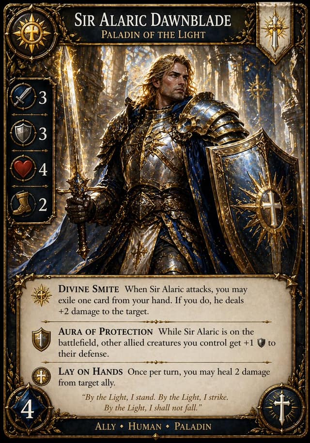 نمونهٔ 圣骑士集换式卡牌设计 | TCG风格插画神器