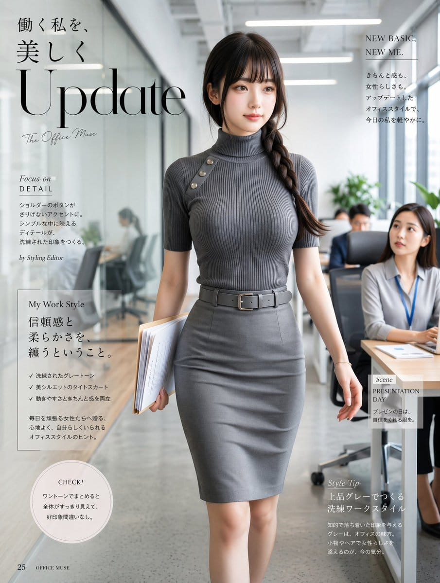 日式职场时尚杂志封面设计 | 精致穿搭大片