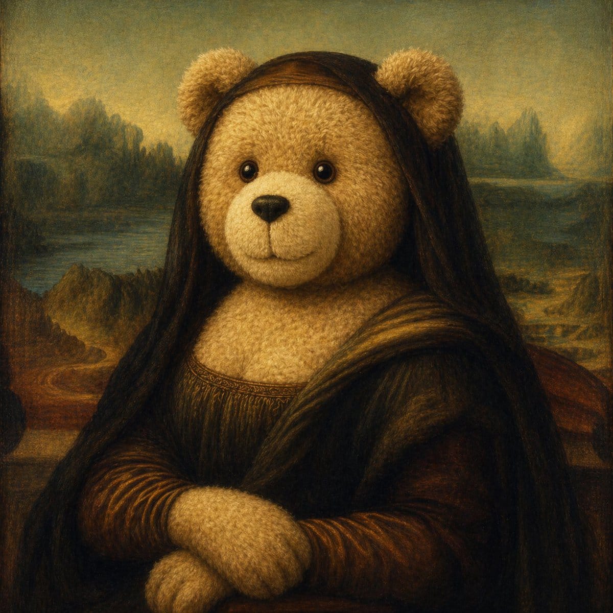Teddy Mona Lisa: Surrealist Parody