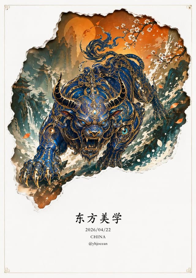 نمونهٔ 上古神兽角色设定｜四大凶兽神态与姿态详解