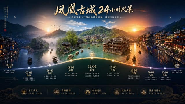 24小时延时摄影：日落日出曲线展示古城风光