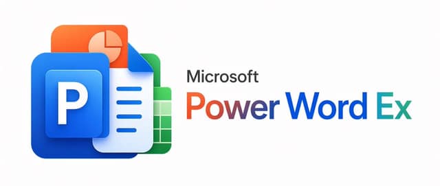نمونهٔ Microsoft PowerWordEx 3D图标堆叠宣传图