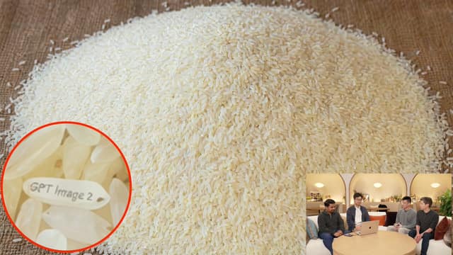 نمونهٔ 刻字米粒放大标注 | 微距摄影提示词
