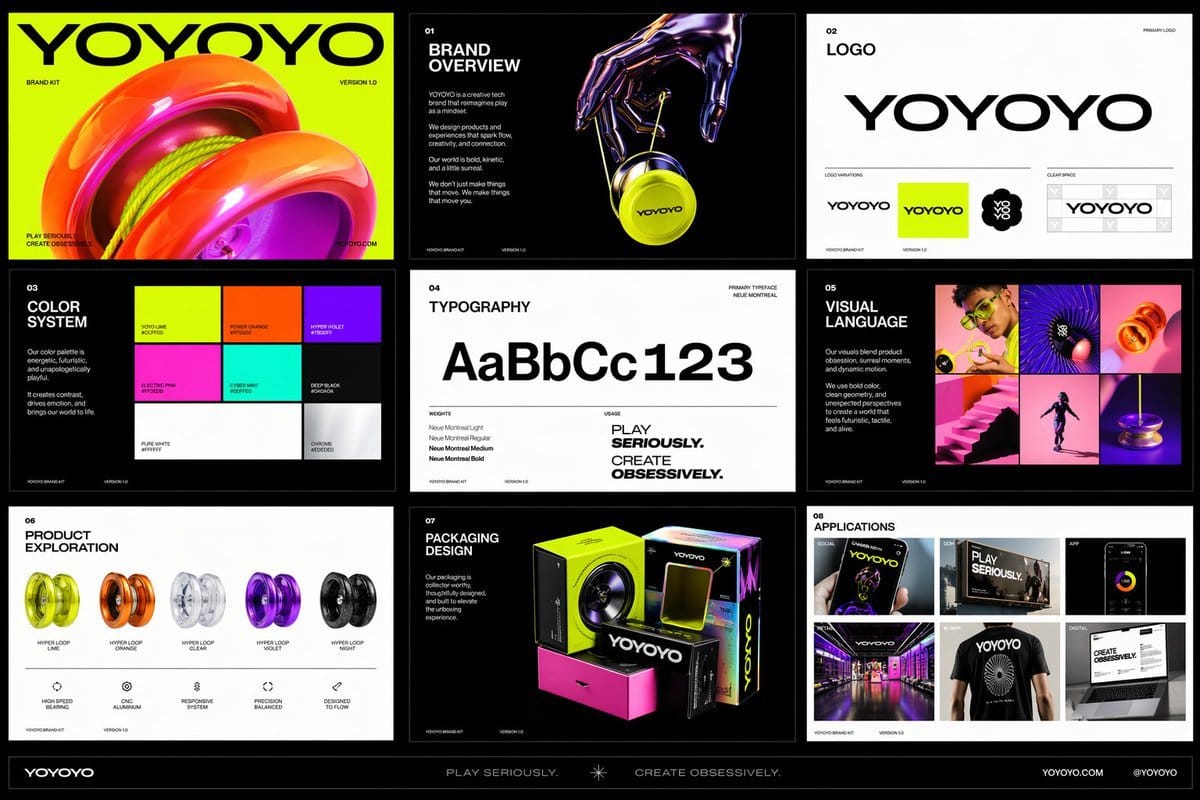 Futuristic Yo-Yo Brand Manual | Brand Design Guide