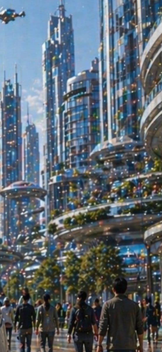 Future City Streets: Flickering Artifacts Cyber Utopia