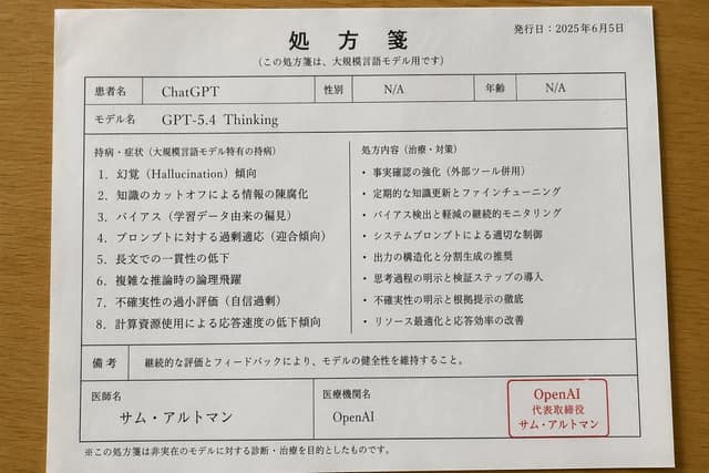 نمونهٔ AI模型诊断处方笺：日文写实风格恶搞文档生成
