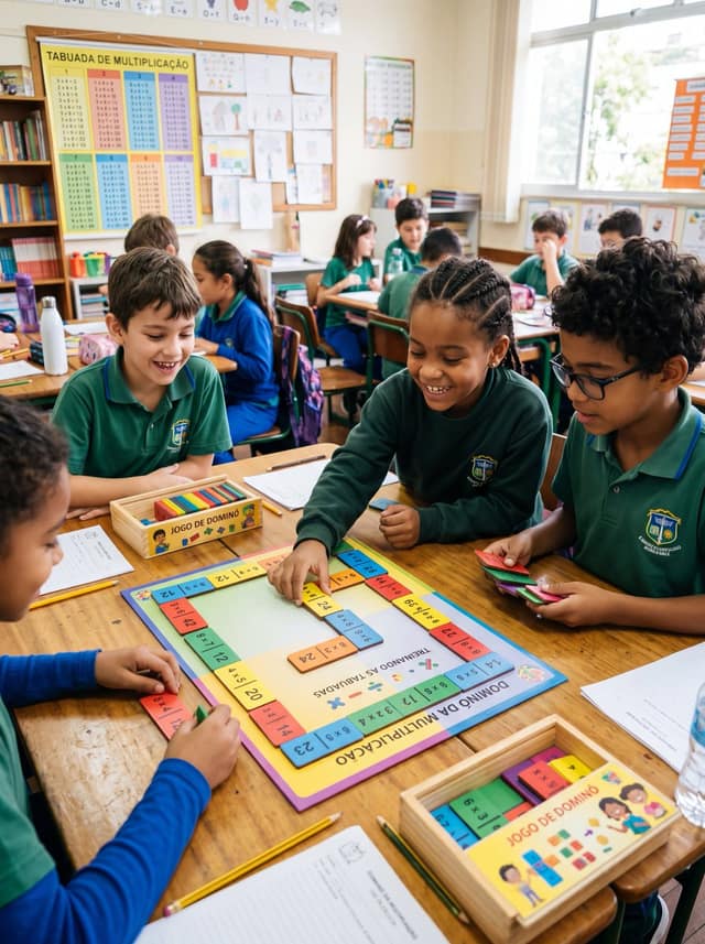 نمونهٔ 小学数学课堂：乘法多米诺骨牌游戏