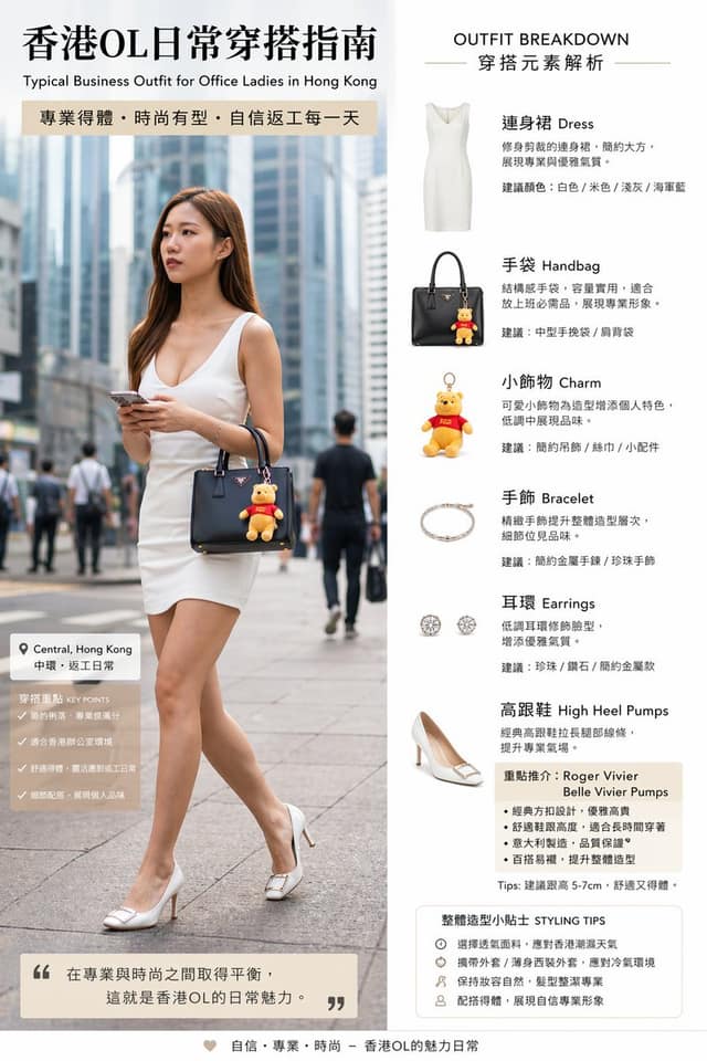 نمونهٔ 香港办公室女性穿搭指南信息图
