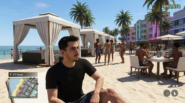 نمونهٔ GTA6 迈阿密风海滩俱乐部游戏截图生成器