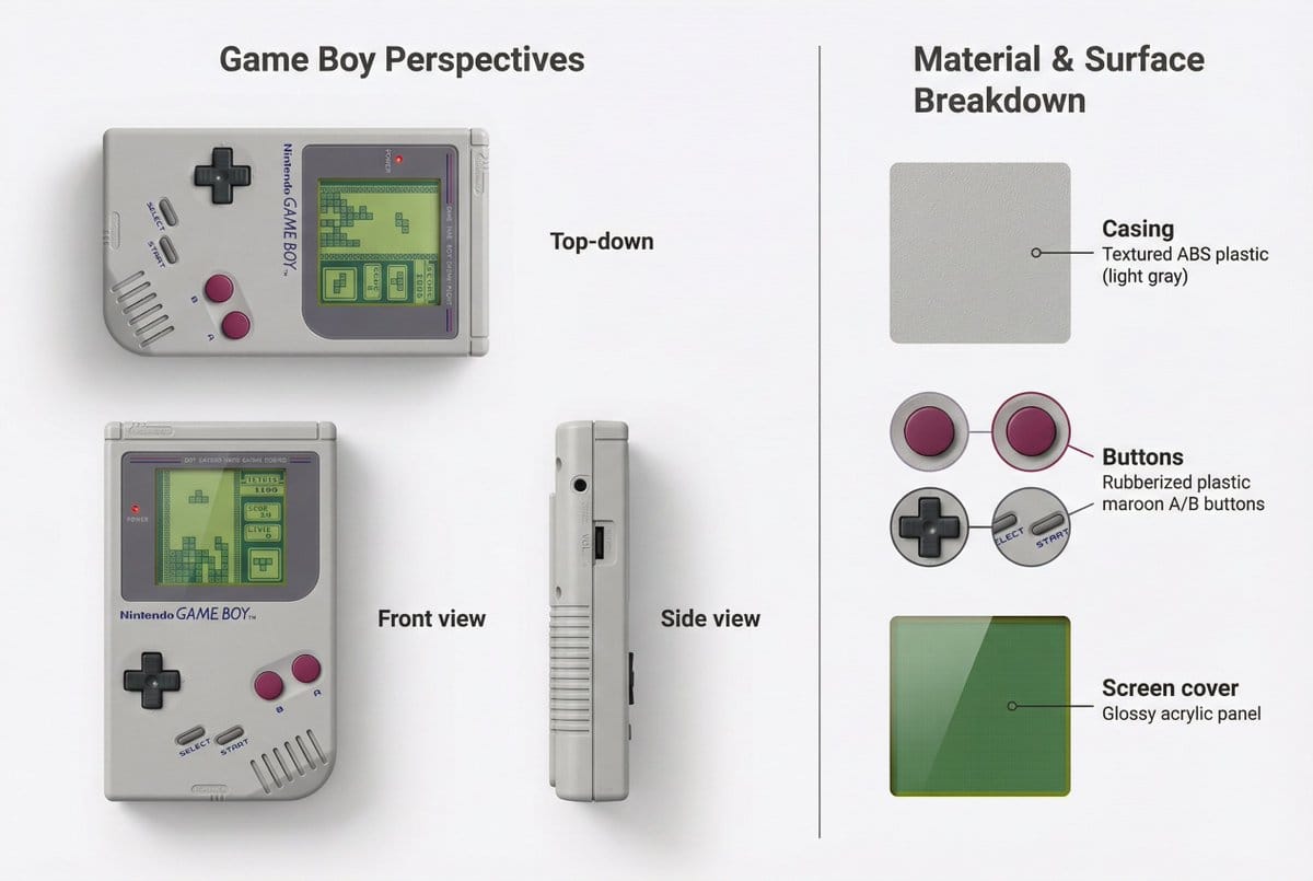 GameBoy俄罗斯方块拆解:复古掌机材质与像素美学