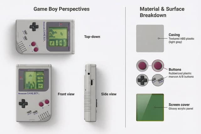 نمونهٔ GameBoy俄罗斯方块拆解：复古掌机材质与像素美学