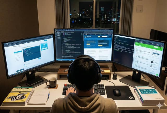 日系程序员深夜Python编程