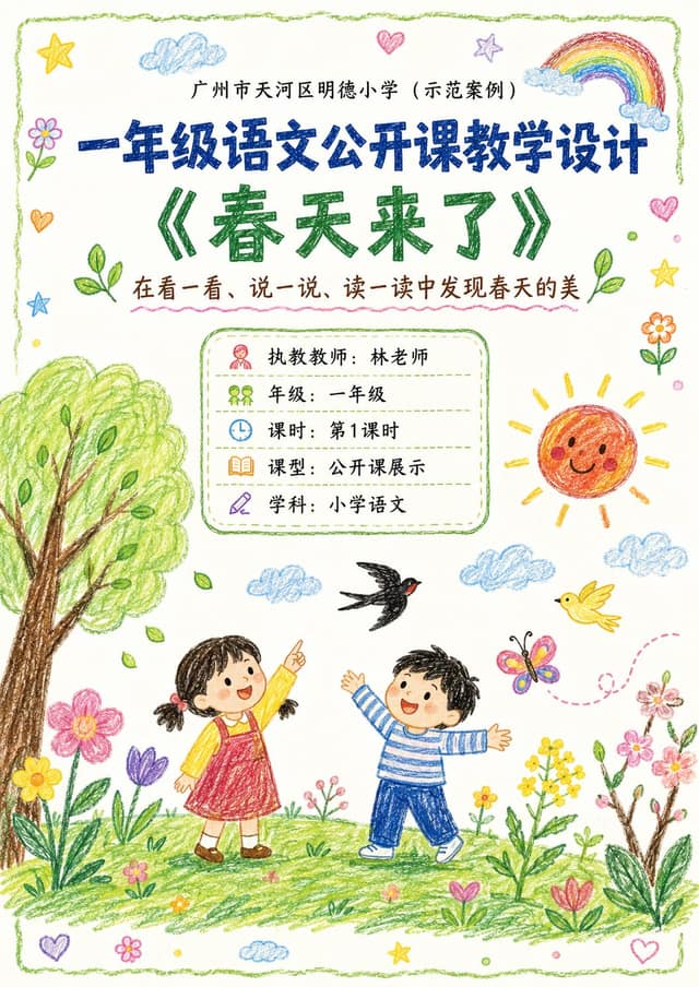 نمونهٔ 蜡笔风公开课教案生成 | 可视化教学展示神器