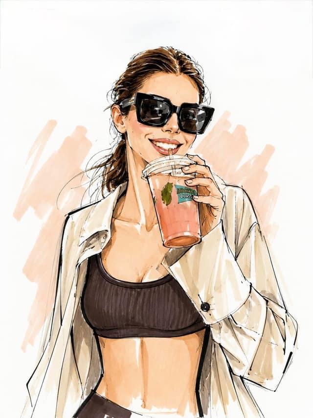 Vogue极简风时尚插画：优雅手绘素描生成
