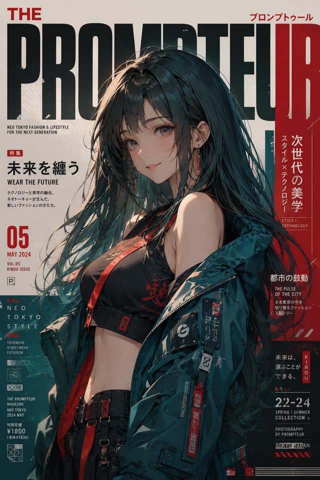 新东京高级时尚杂志封面 | 赛博编辑大片