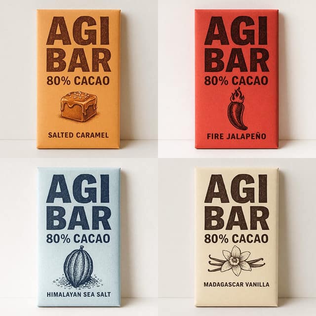 نمونهٔ 四宫格高级巧克力商业摄影 | AGI BAR产品质感大片