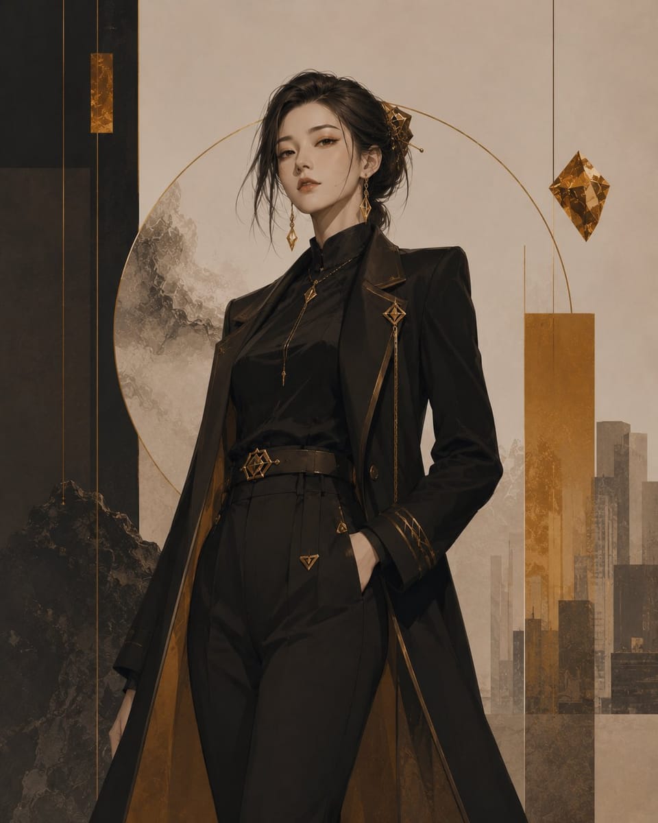 东方女性精英插画:杂志封面与艺术海报系列