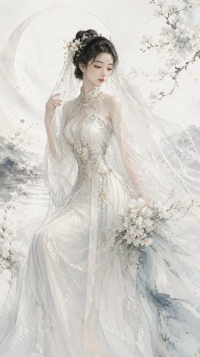 新中式高定婚服 | 东方水墨视觉海报生成
