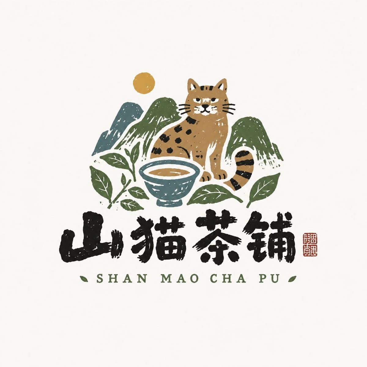 中国民艺风Logo生成 | 稚拙手写+民艺插画+土色复古