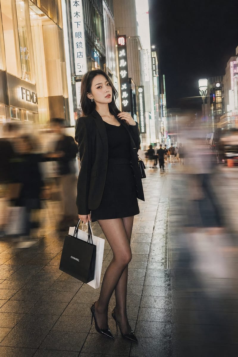 银座夜街·电影感时尚人像写真