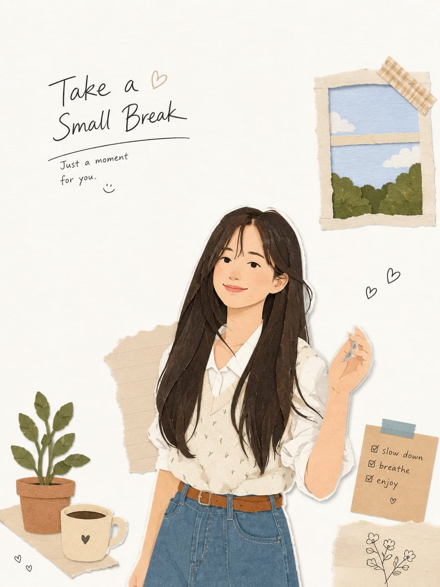 韩系极简剪纸拼贴 | 温暖杂志风插画