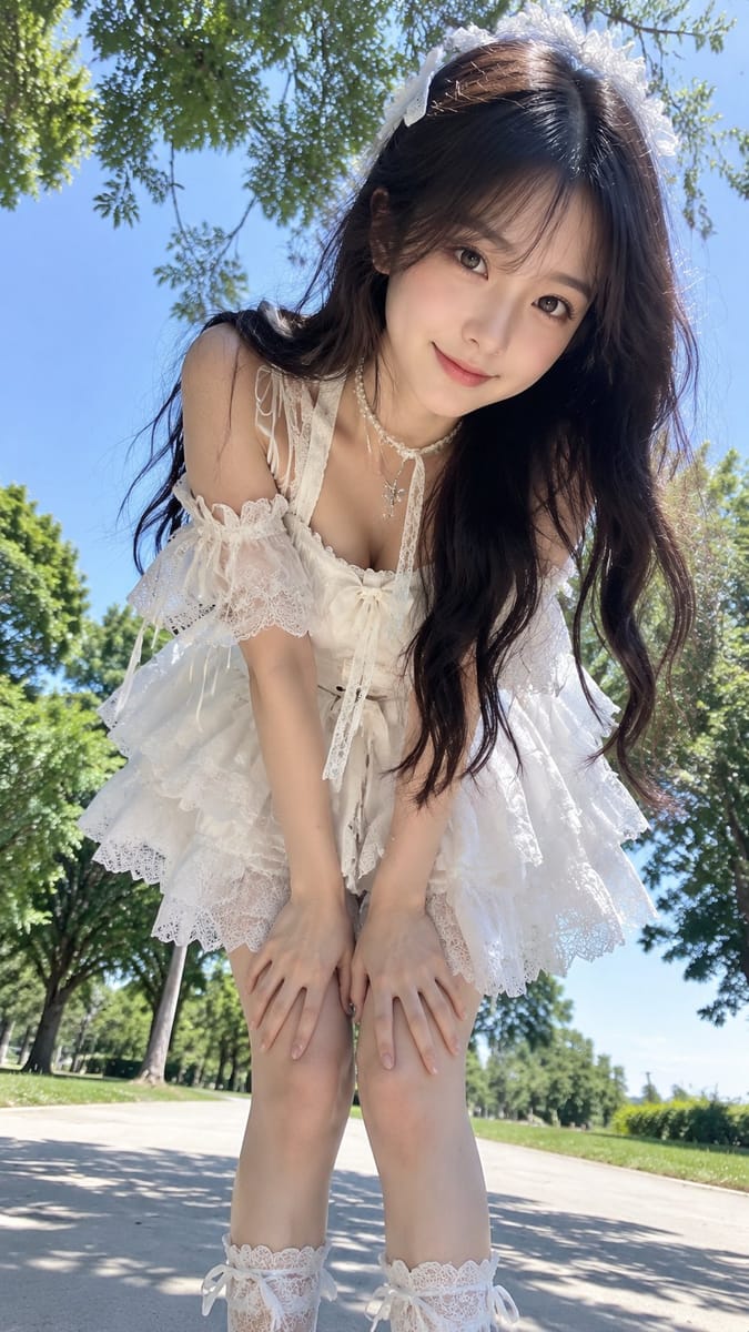 低机位前探互动户外人像写真 | 自然光影捕捉