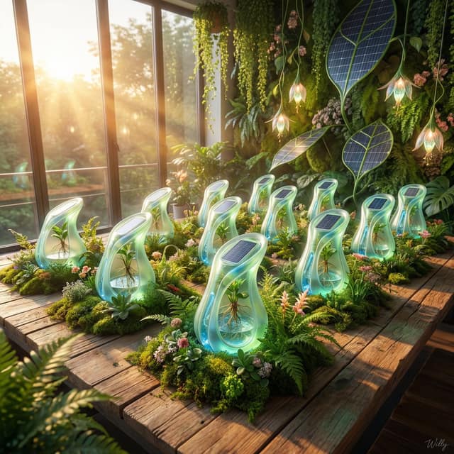نمونهٔ 太阳朋克美学：可持续科技与自然的共生艺术