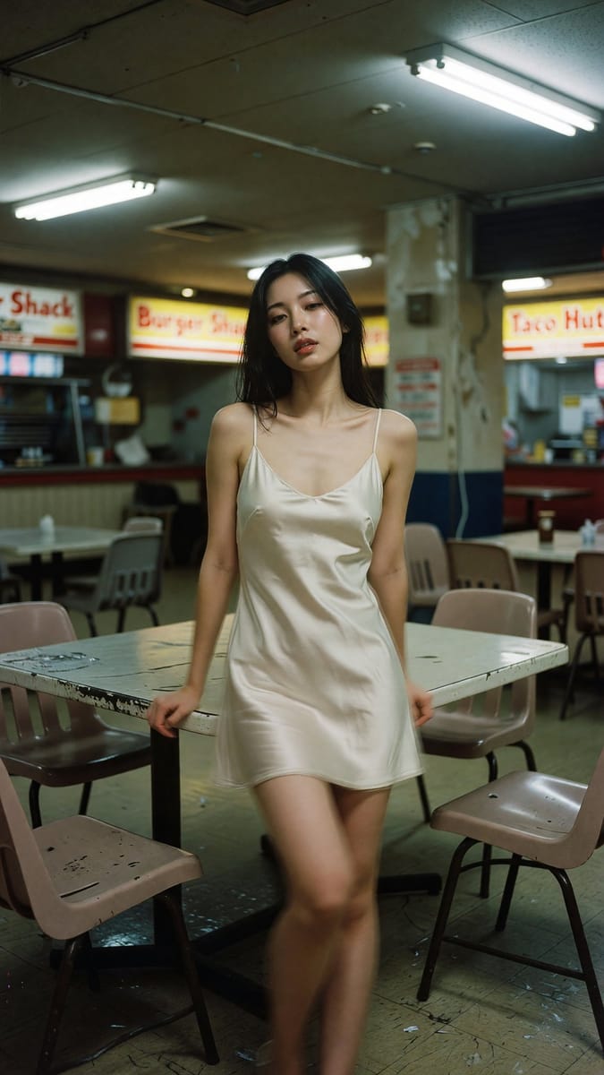 复古胶片CCD质感 | 丝绸裙东亚女性人像写真