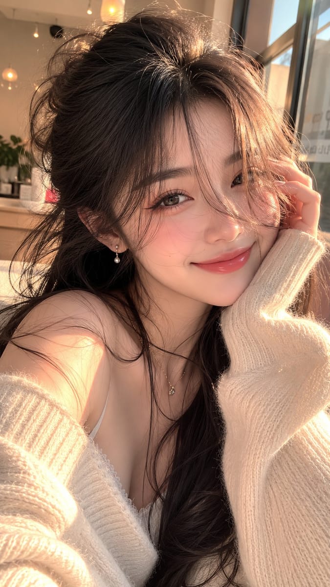黄金时段唯美女性特写 | 超写实人像摄影提示词