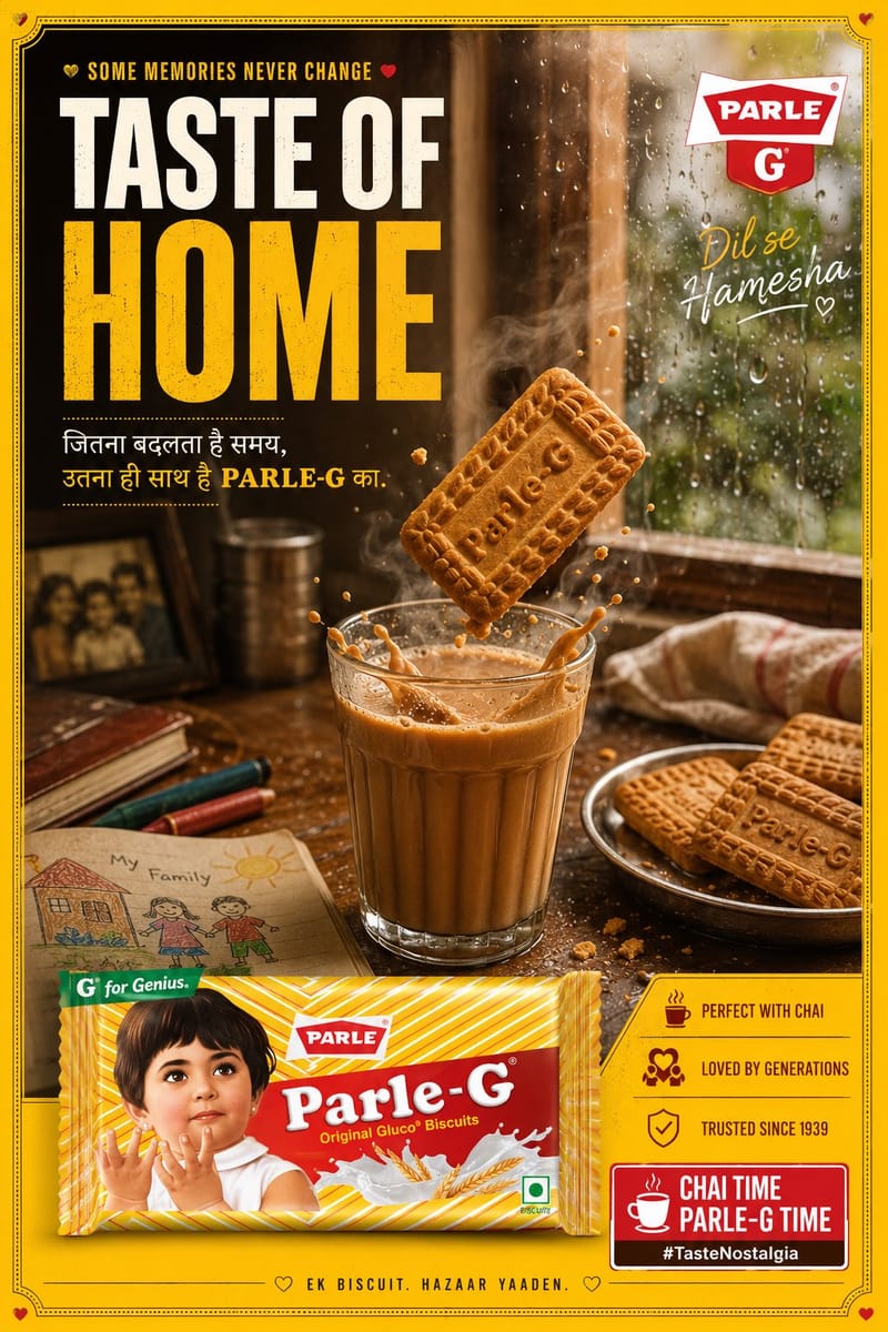 Parle-G怀旧情感广告：家的味道与奶茶时光