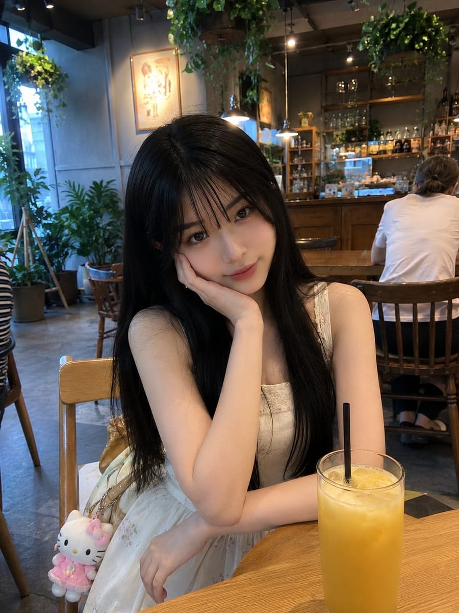 日系咖啡馆少女氛围感手机随拍