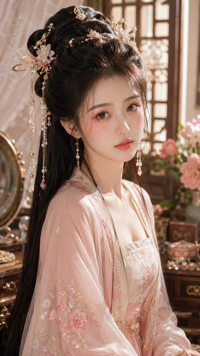 古风贵女水光美妆特写｜东方瓷白肌人像写真