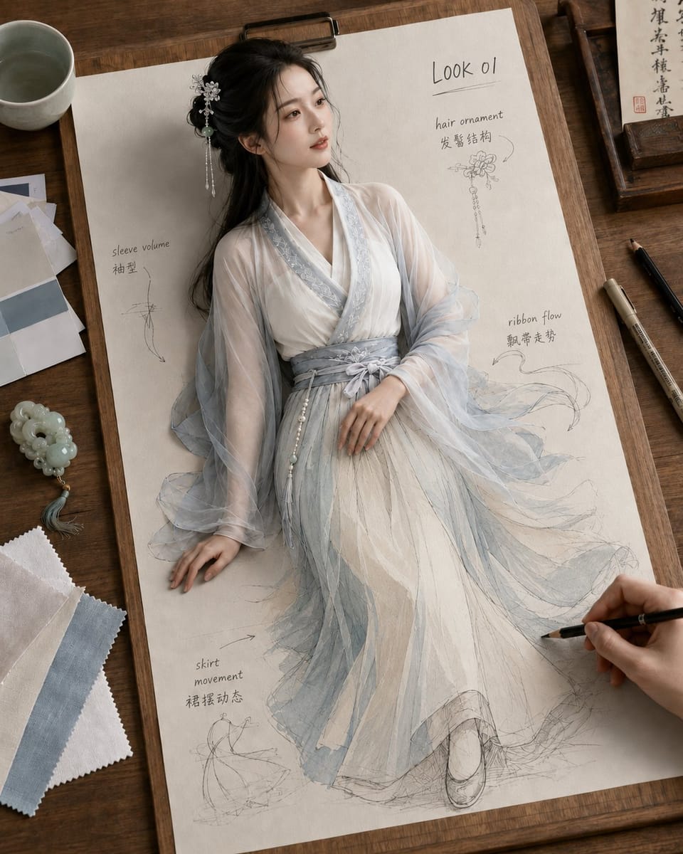 古风服饰手稿觉醒 · 纸上成真