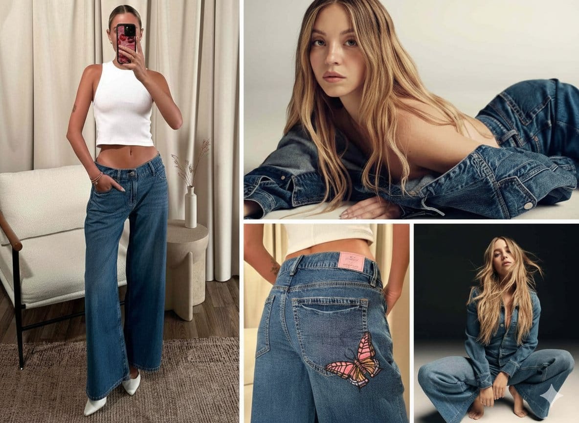 Sydney Sweeney × AE 复古Y2K牛仔大片