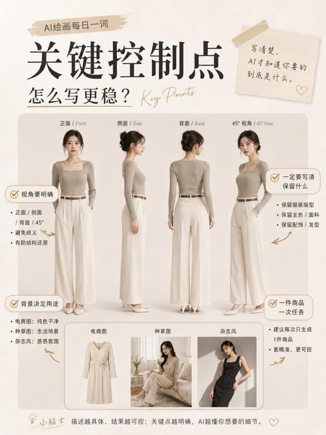 نمونهٔ AI虚拟试穿：自拍秒变专业穿搭效果图
