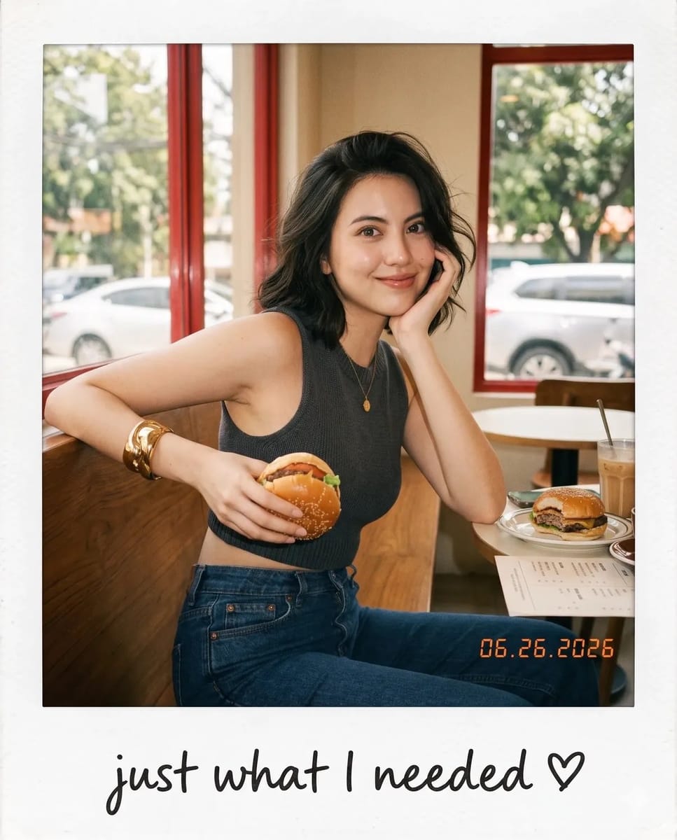 咖啡馆复古拍立得｜少女自然抓拍写真