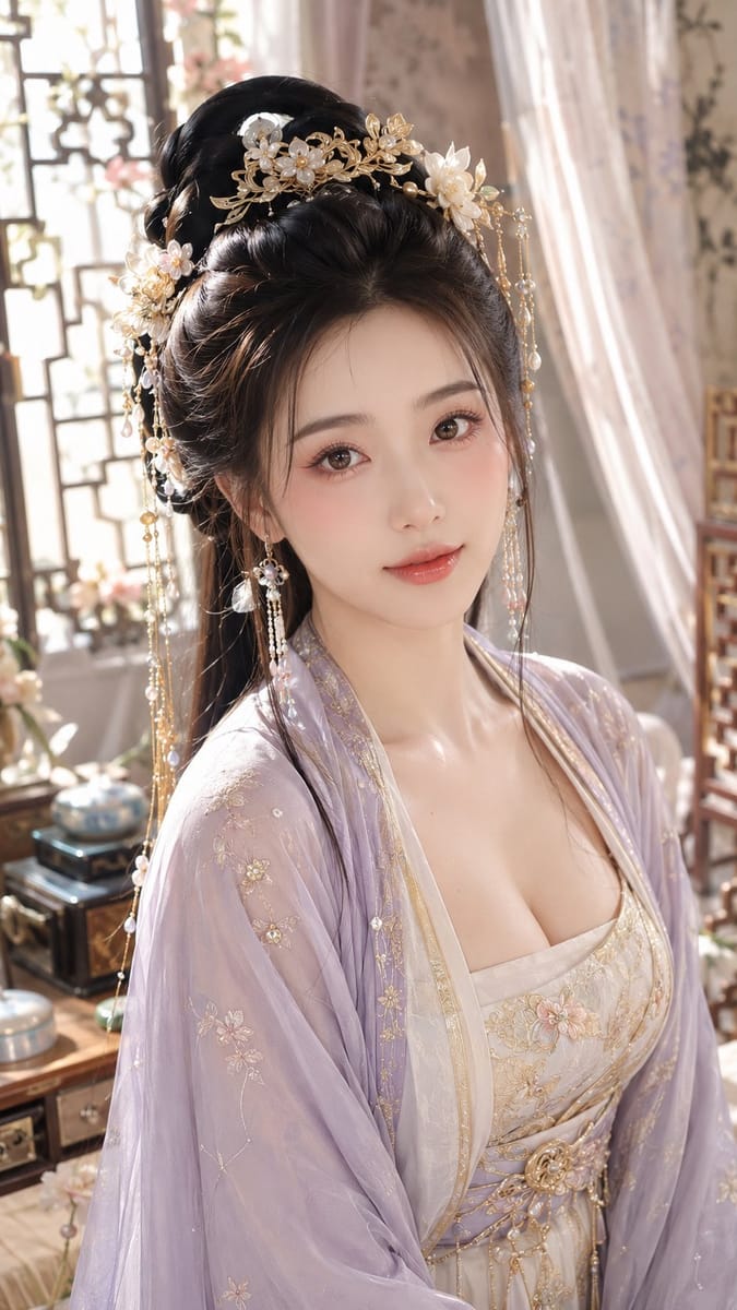 古风贵女水光妆AI写真｜东方明艳人像特写
