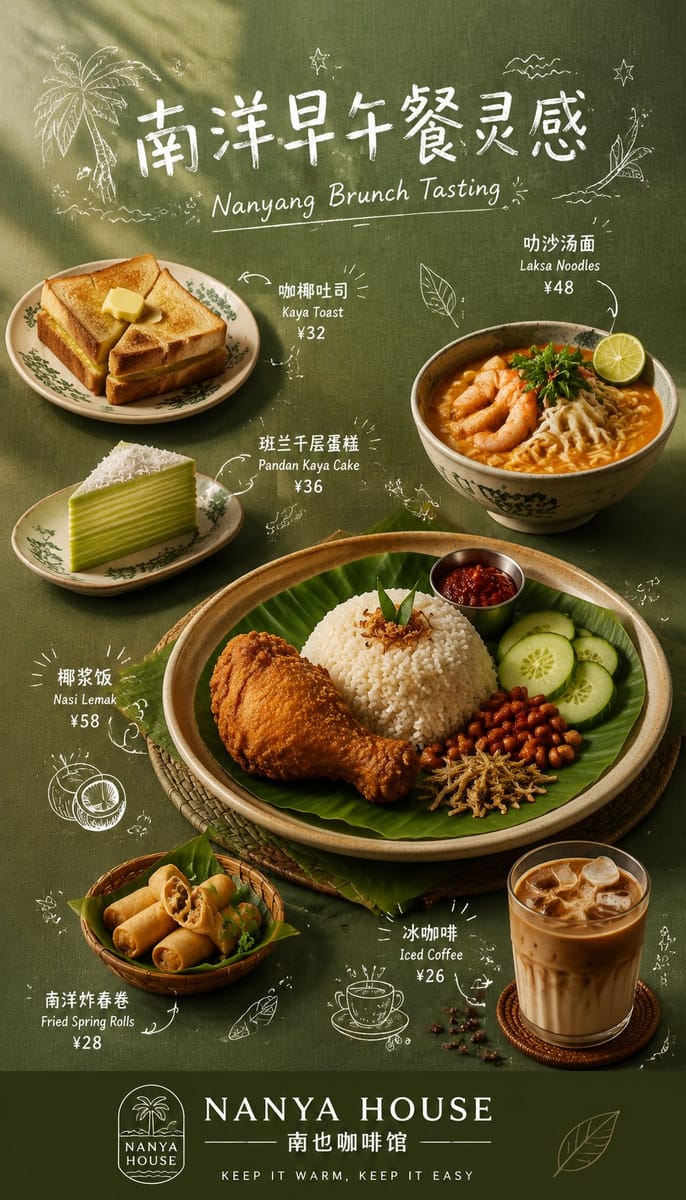 餐饮手绘菜单海报：真实菜品+手绘线条高级感设计指南