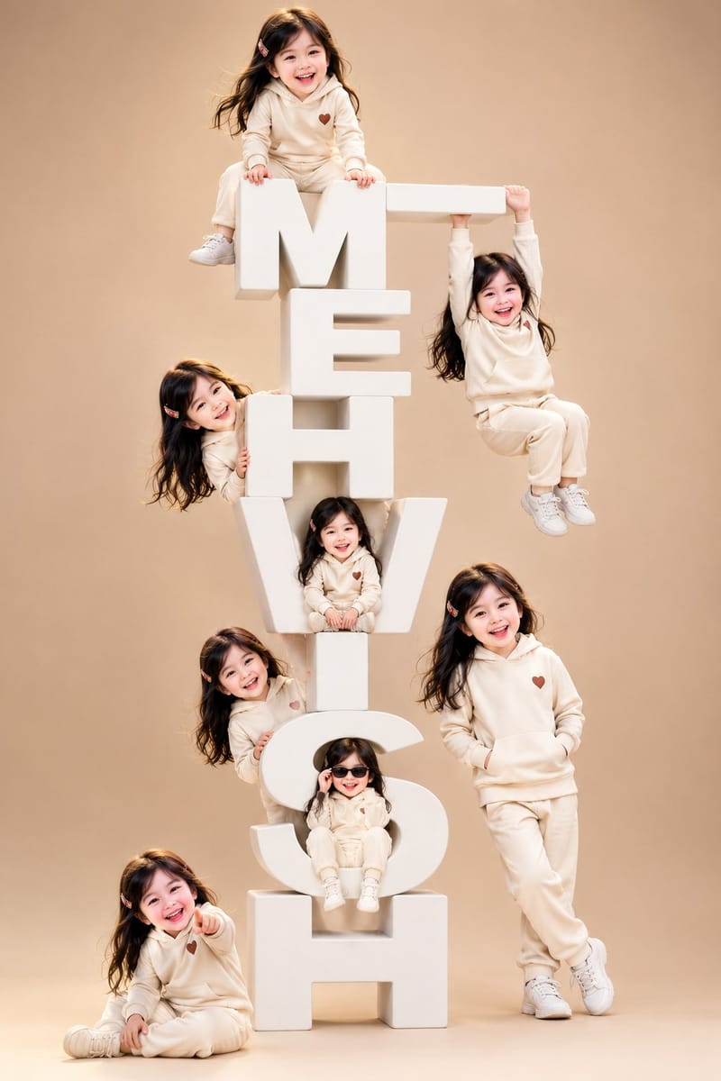 幼儿八重分身×字母积木MEHWISH | 超写实影棚摄影