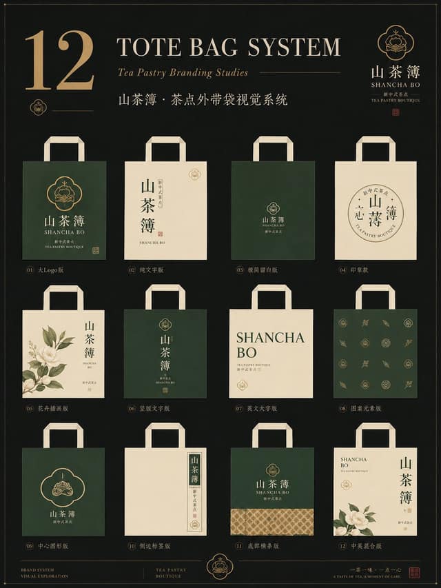 نمونهٔ 餐饮品牌手提袋 · 包装视觉系统提案