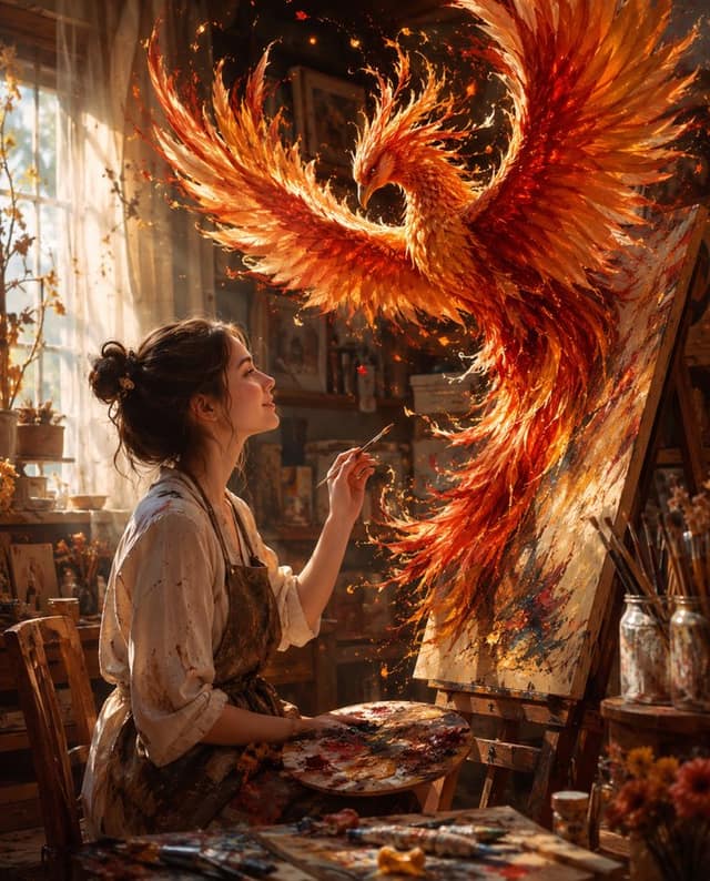 火鸟破画而出：画室少女的魔幻现实主义瞬间