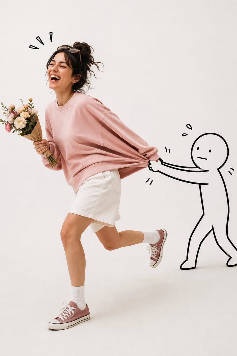 超写实涂鸦互动：蓝发女孩时尚抓拍大片