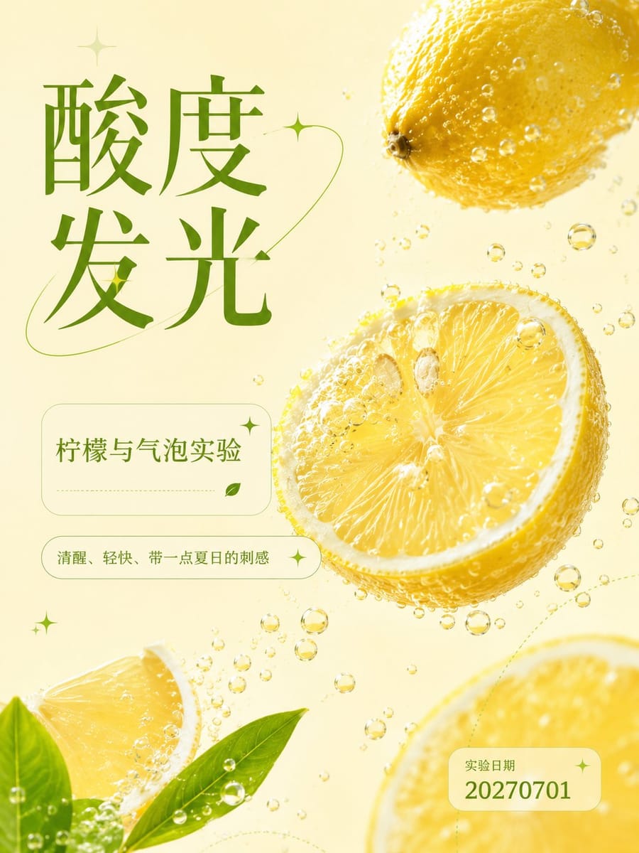 AI生成当代中文水果视觉海报，高级排版设计