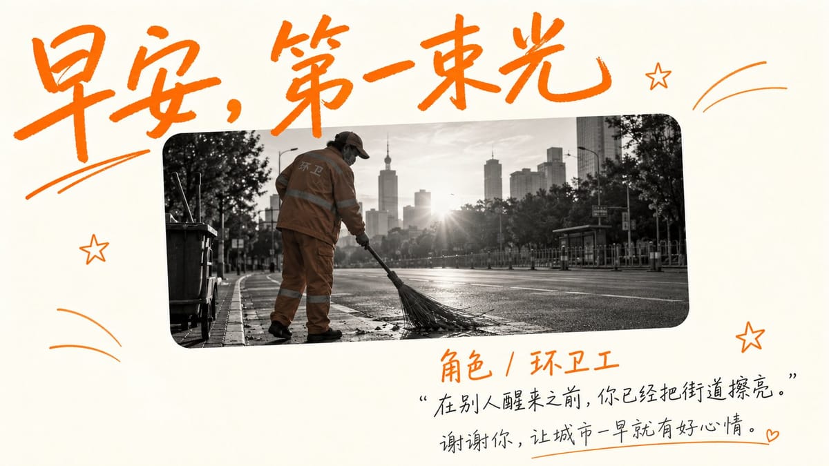 早安手写纪念卡：10张社会角色治愈设计
