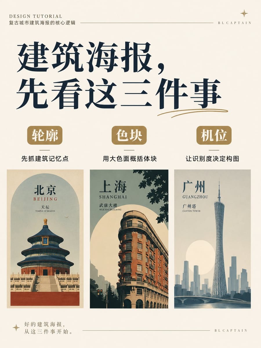 先锋复古·新构成主义建筑海报生成
