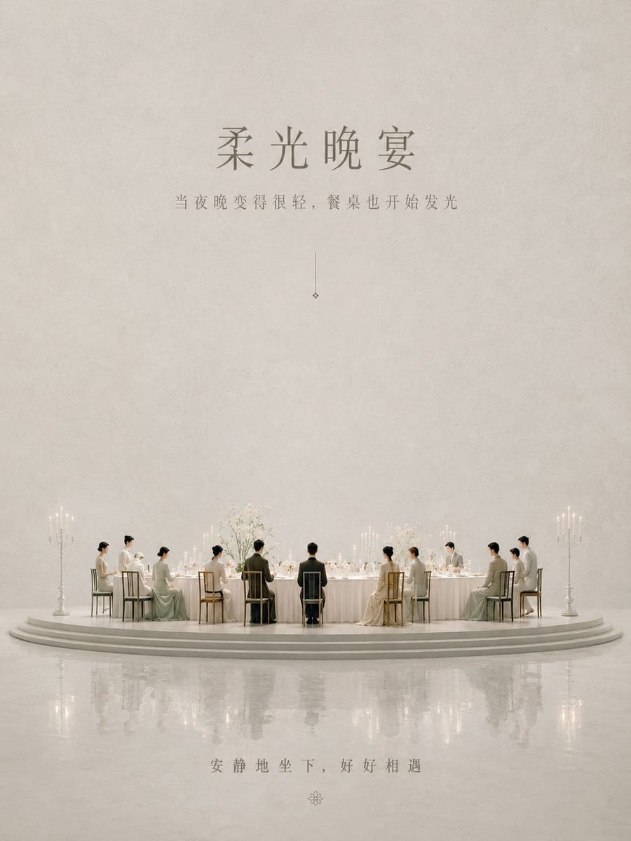 白色晚宴 · 极简诗意海报生成