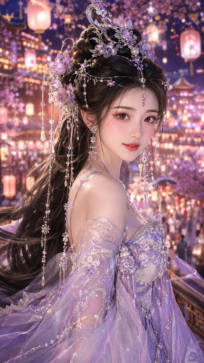 唐风仙侠·灯海花街 | 女主节庆华美写真海报